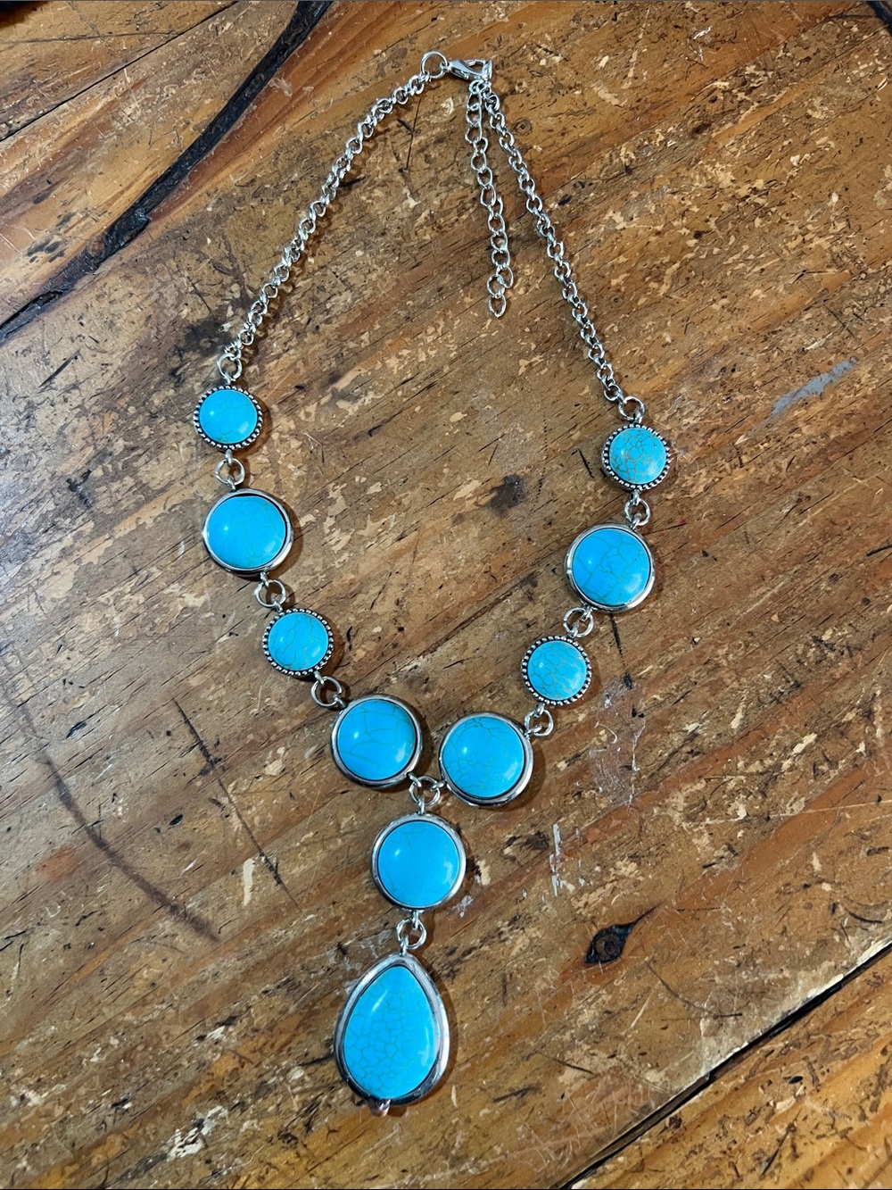 Faux Turquoise Statement Necklace - Women Jewelry